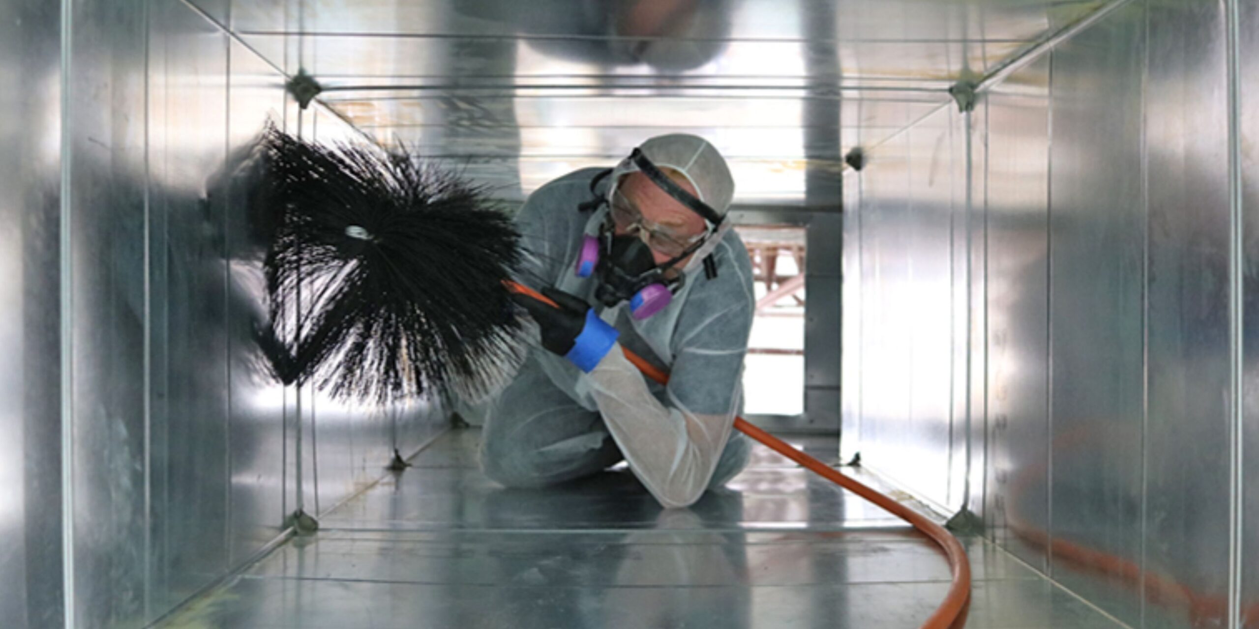 Commercial-grade duct cleaning equipment used for full system air duct cleaning