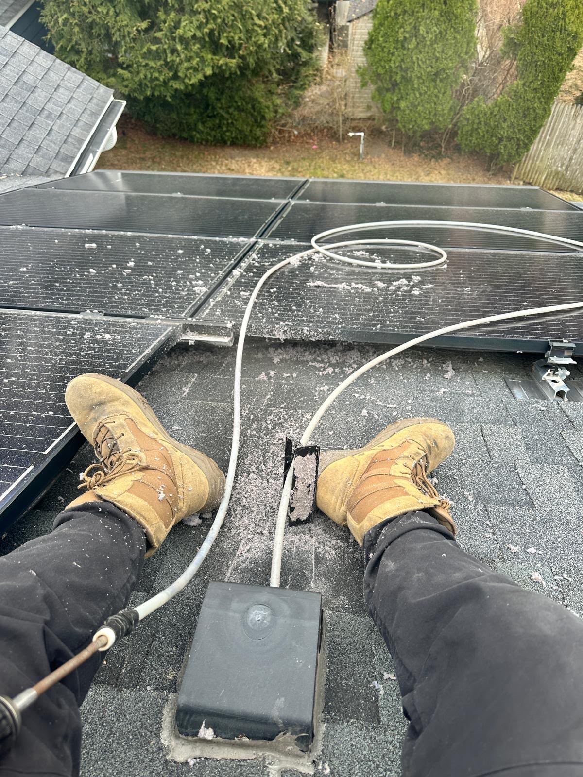 Rooftop dryer vent cap on a Port Saint Lucie home - long roof runs trap more lint