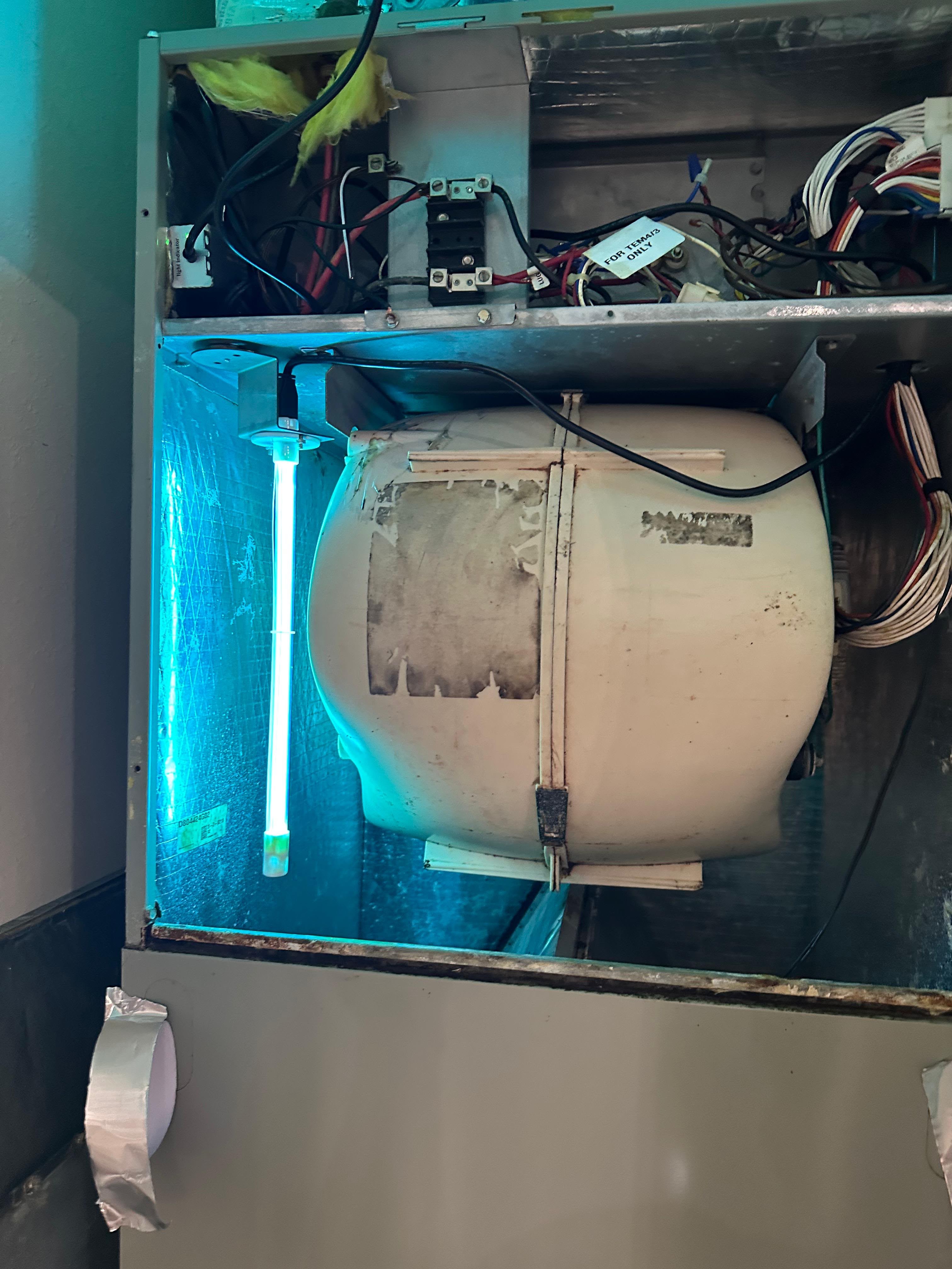 UV-C light unit installed in HVAC system for air duct sanitizing in Hillsborough County FL