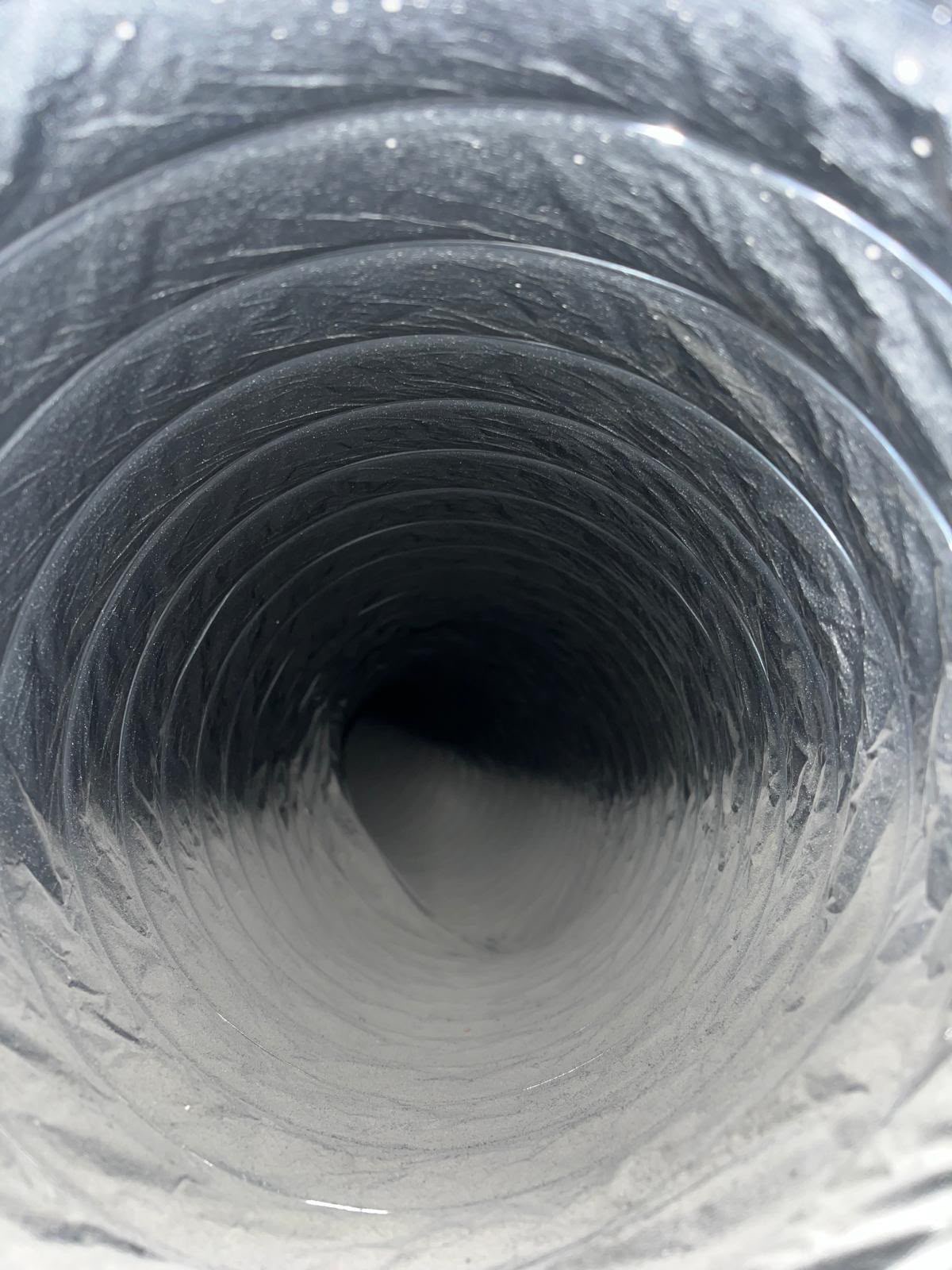 Clean flexible air duct after professional air duct cleaning