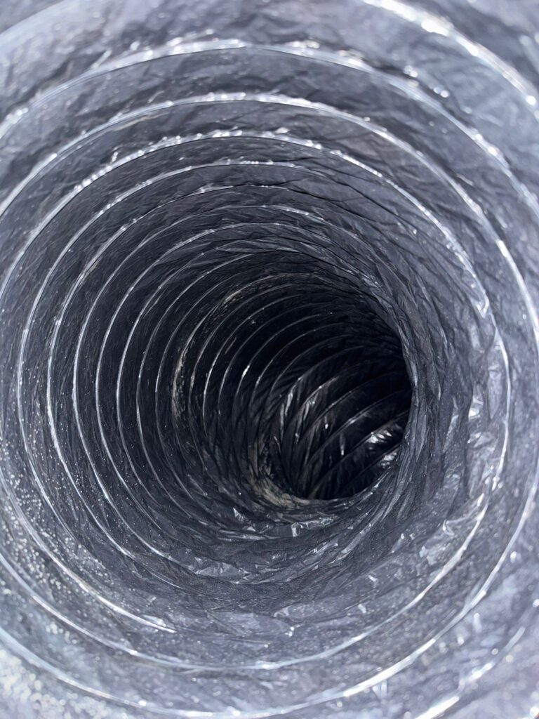 Inside of a clean dryer vent in Wesley Chapel FL